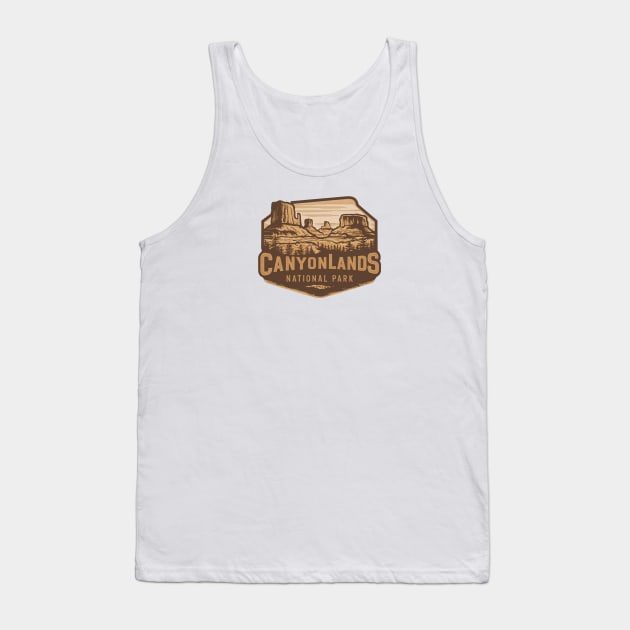 Retro Canyonlands National Park Emblem Tank Top by Perspektiva